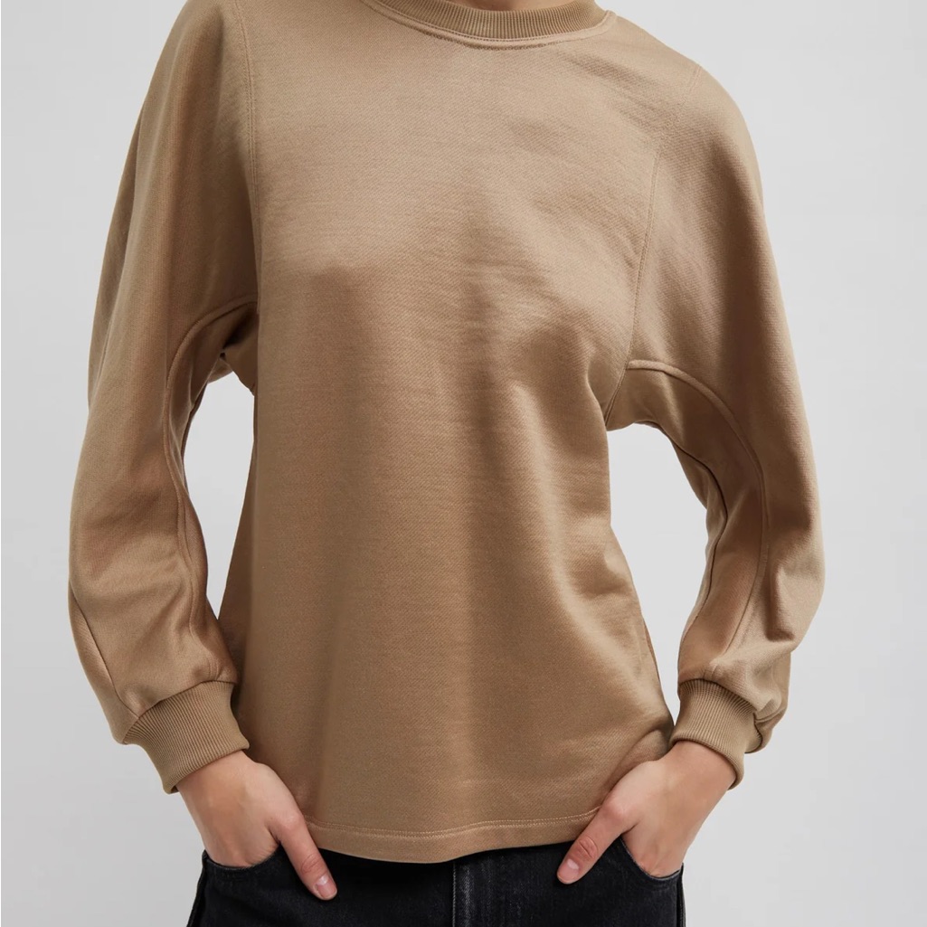 Tibi Tan Crew Neck Sweater